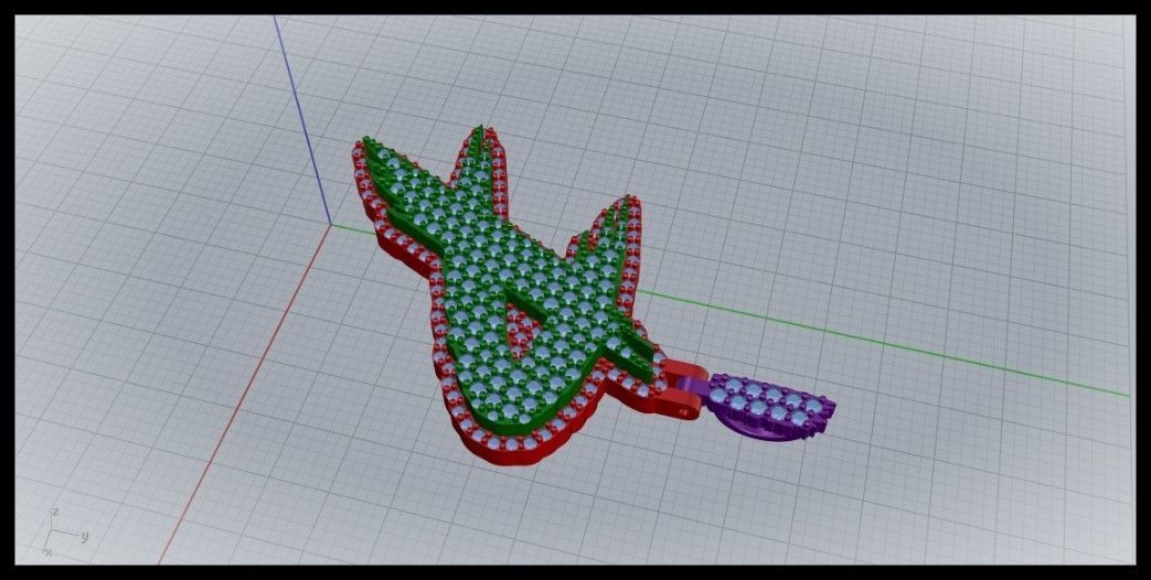 P PAVE LETTER FONT PENDANT 3D print model_4