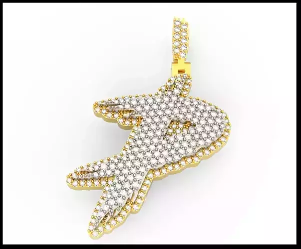 P PAVE LETTER FONT PENDANT 3D print model