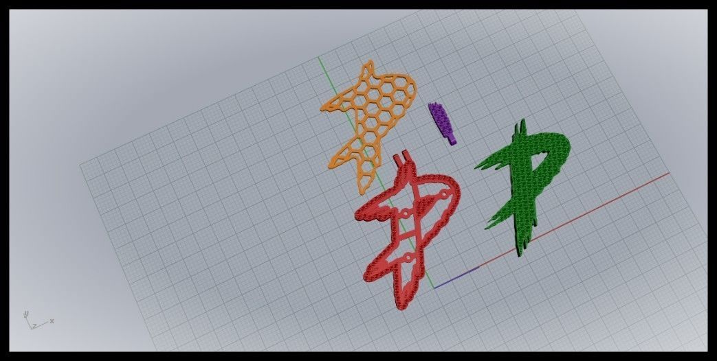 P PAVE LETTER FONT PENDANT 3D print model_6