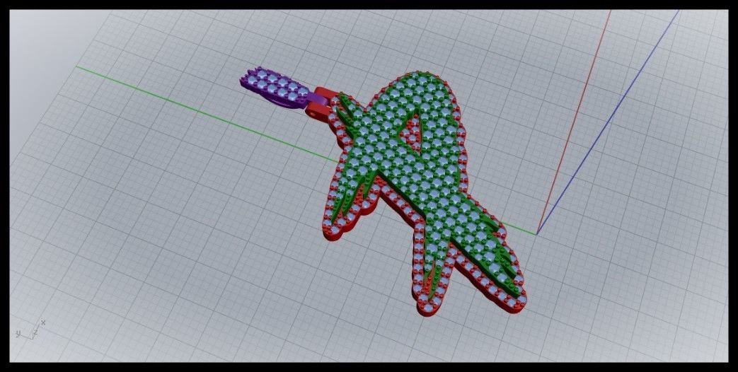 P PAVE LETTER FONT PENDANT 3D print model_2