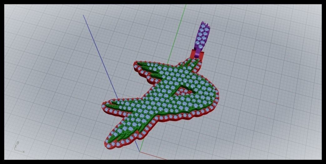 P PAVE LETTER FONT PENDANT 3D print model_5