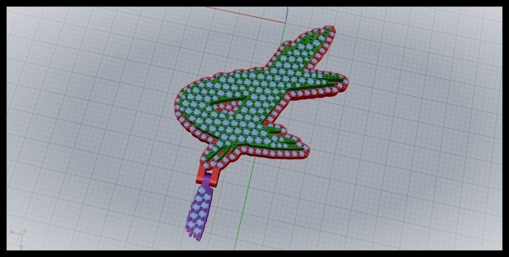 P PAVE LETTER FONT PENDANT 3D print model_3