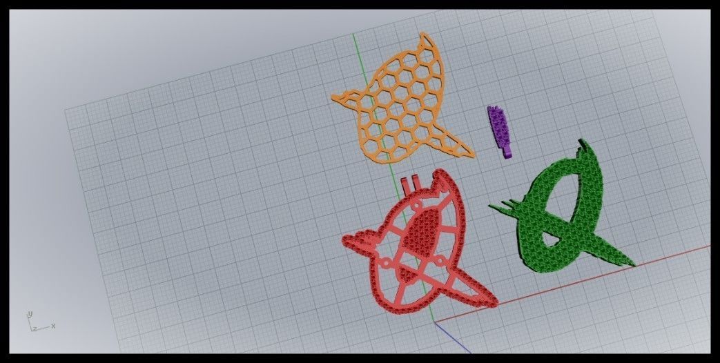 Q PAVE LETTER FONT PENDANT 3D print model_6