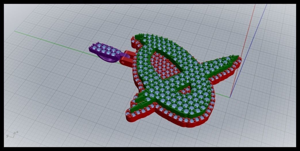 Q PAVE LETTER FONT PENDANT 3D print model_2