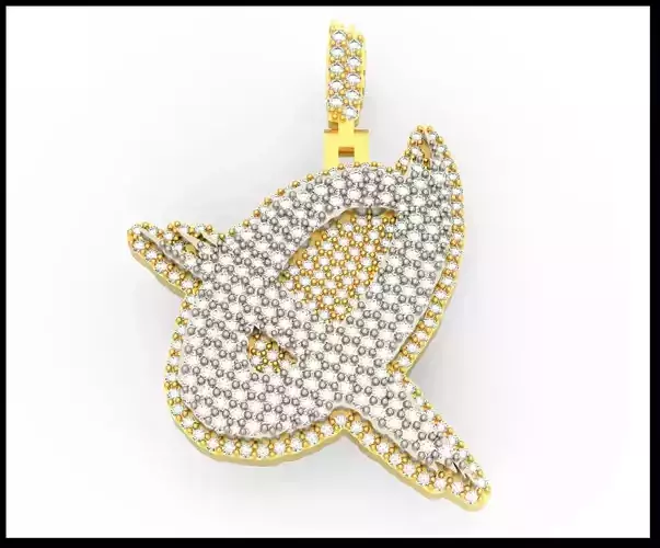 Q PAVE LETTER FONT PENDANT 3D print model
