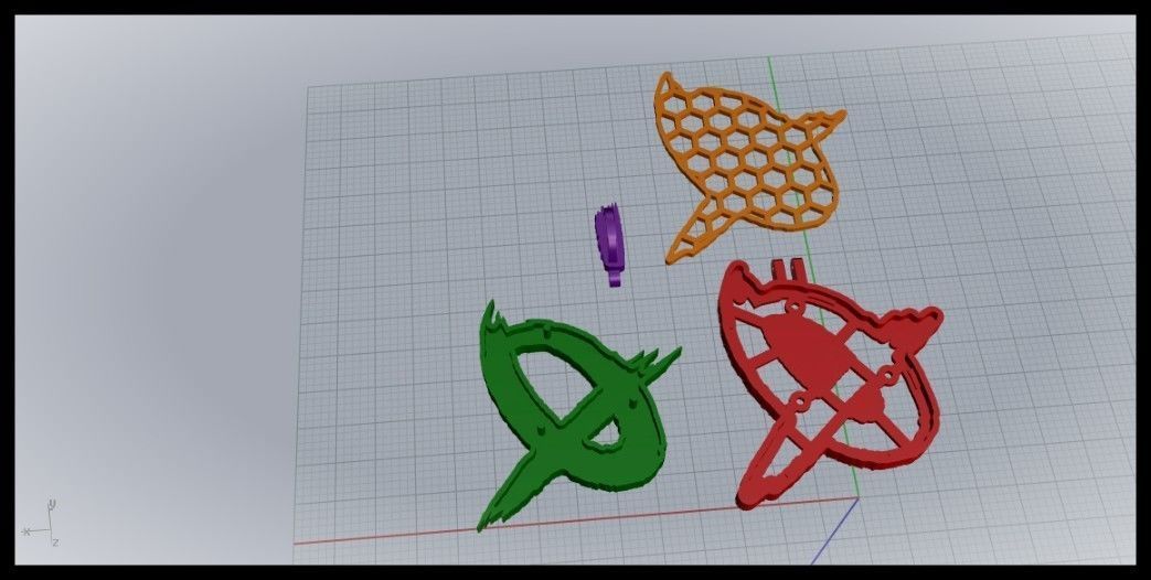 Q PAVE LETTER FONT PENDANT 3D print model_7