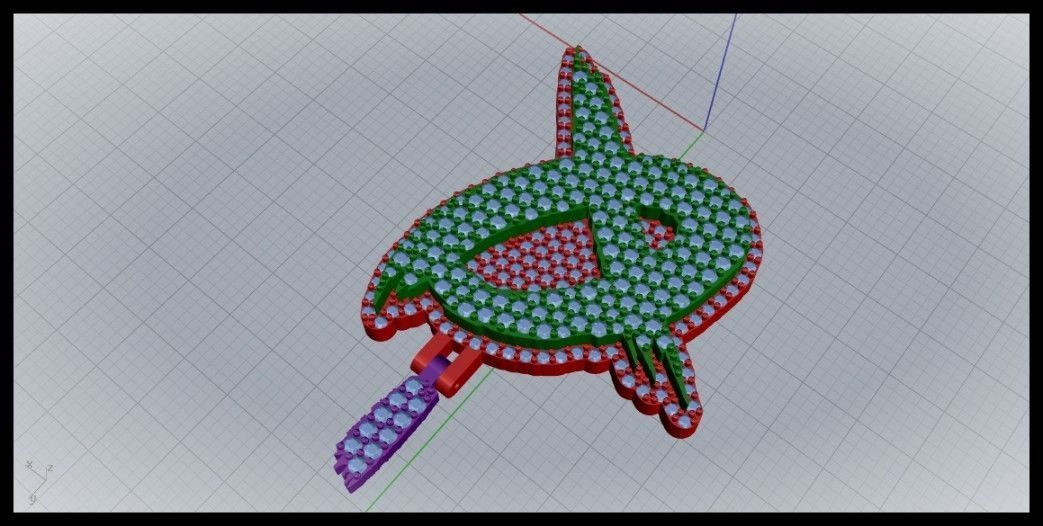 Q PAVE LETTER FONT PENDANT 3D print model_3