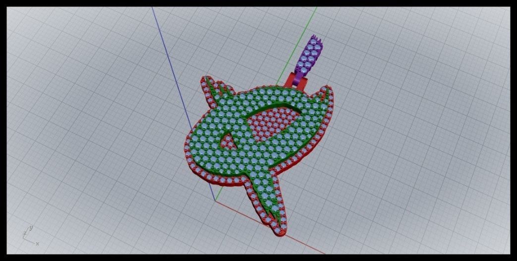 Q PAVE LETTER FONT PENDANT 3D print model_5