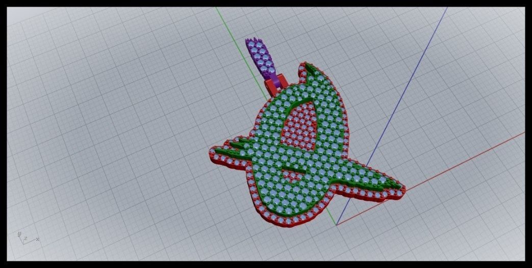 Q PAVE LETTER FONT PENDANT 3D print model_1