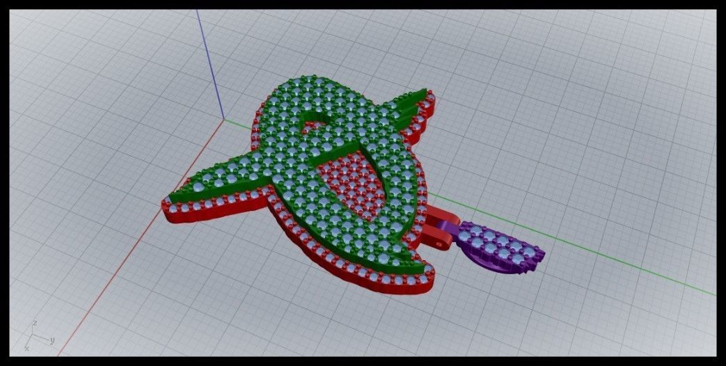 Q PAVE LETTER FONT PENDANT 3D print model_4