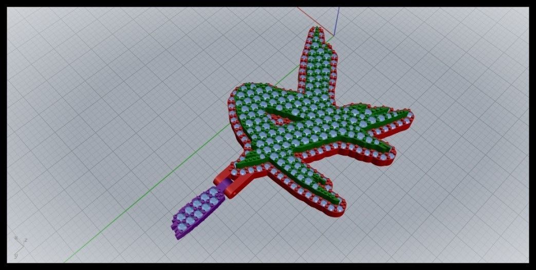 R PAVE LETTER FONT PENDANT 3D print model_3