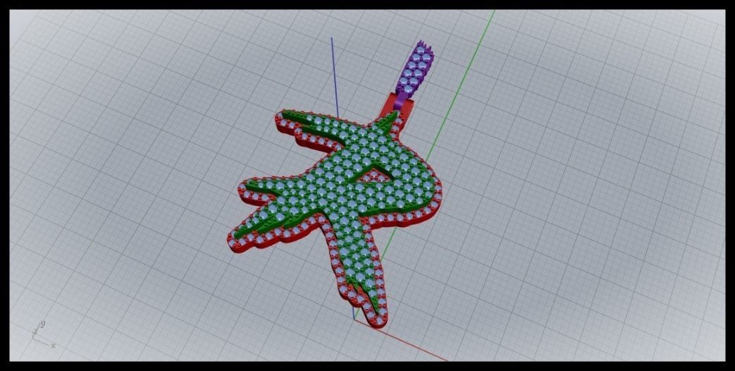 R PAVE LETTER FONT PENDANT 3D print model_5