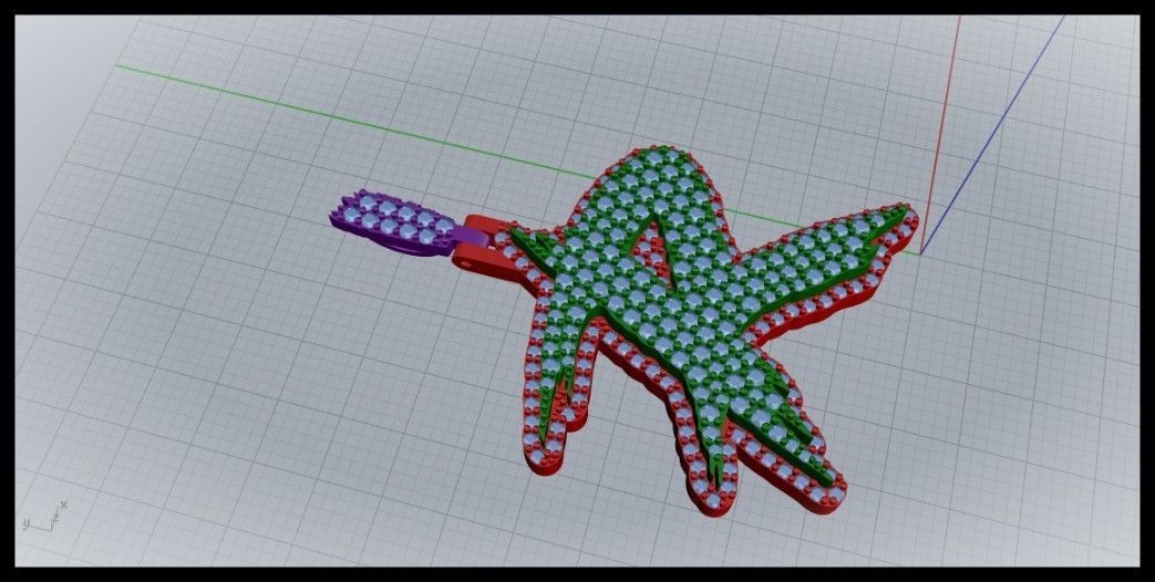 R PAVE LETTER FONT PENDANT 3D print model_2