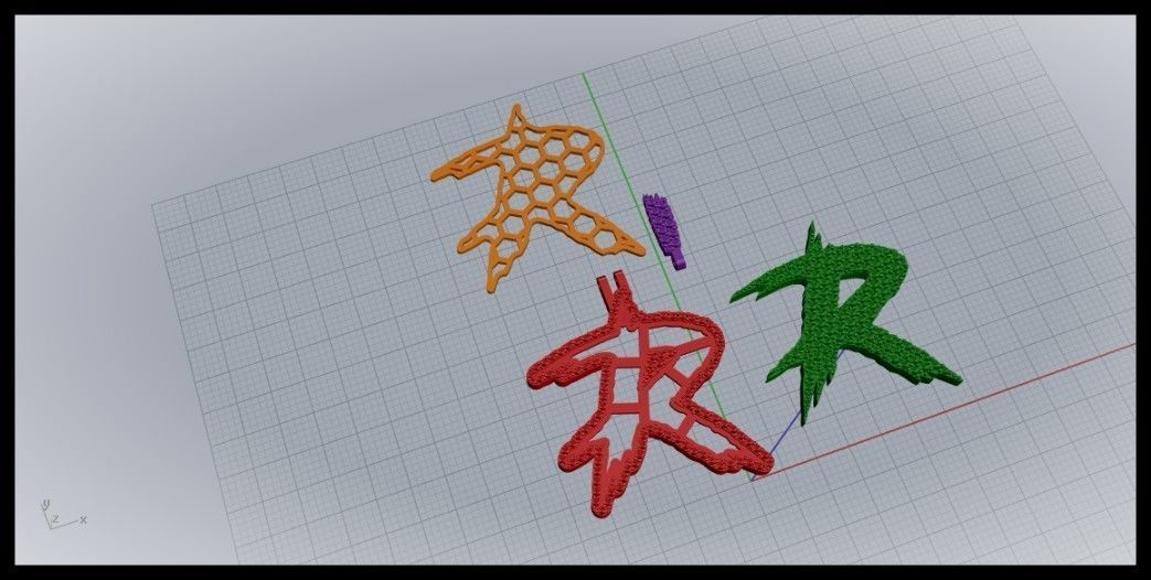 R PAVE LETTER FONT PENDANT 3D print model_6