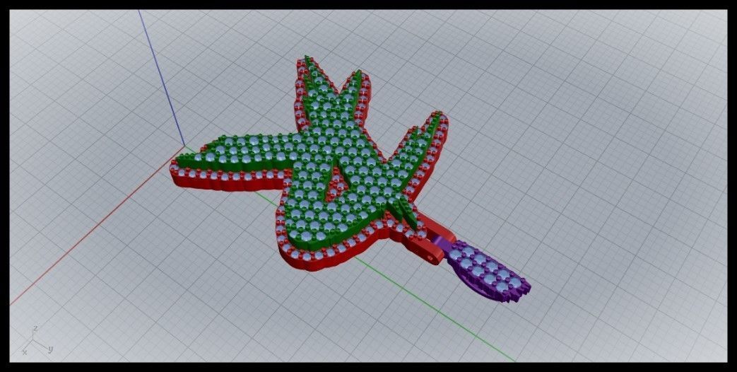 R PAVE LETTER FONT PENDANT 3D print model_4