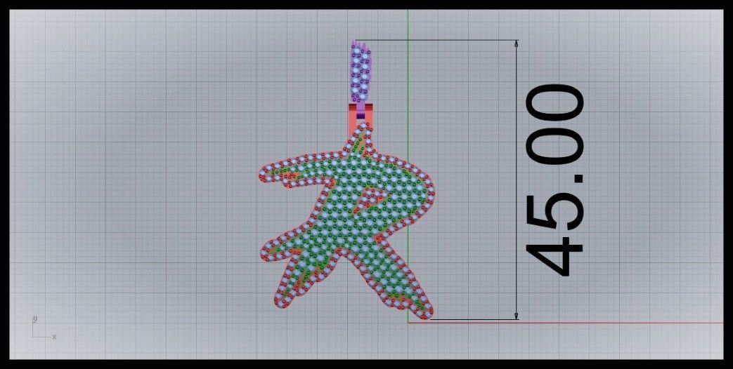 R PAVE LETTER FONT PENDANT 3D print model_8