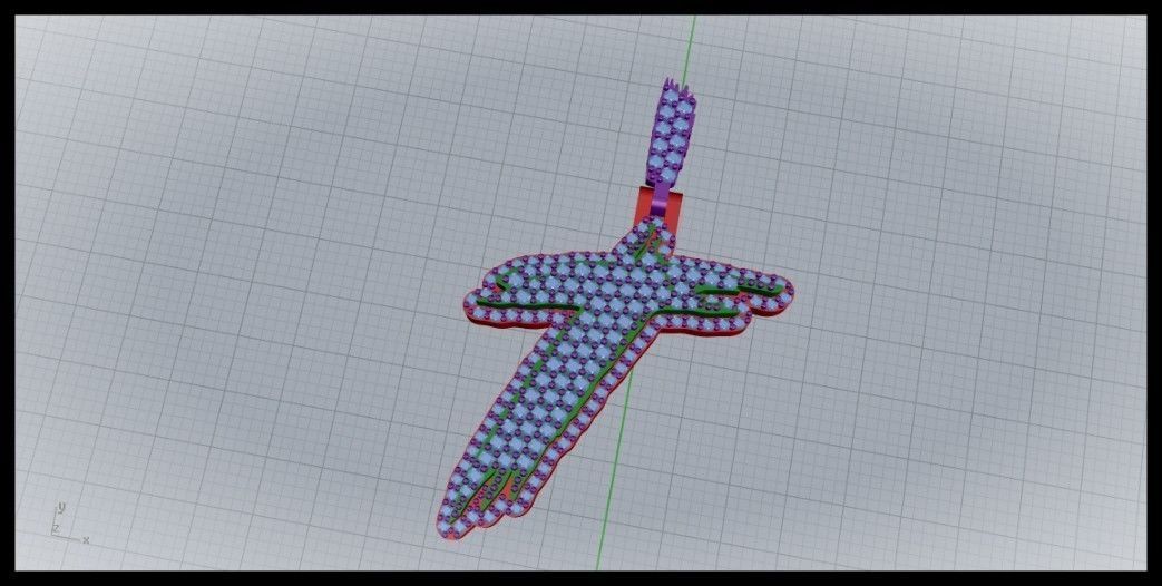 T PAVE LETTER FONT PENDANT 3D print model_5