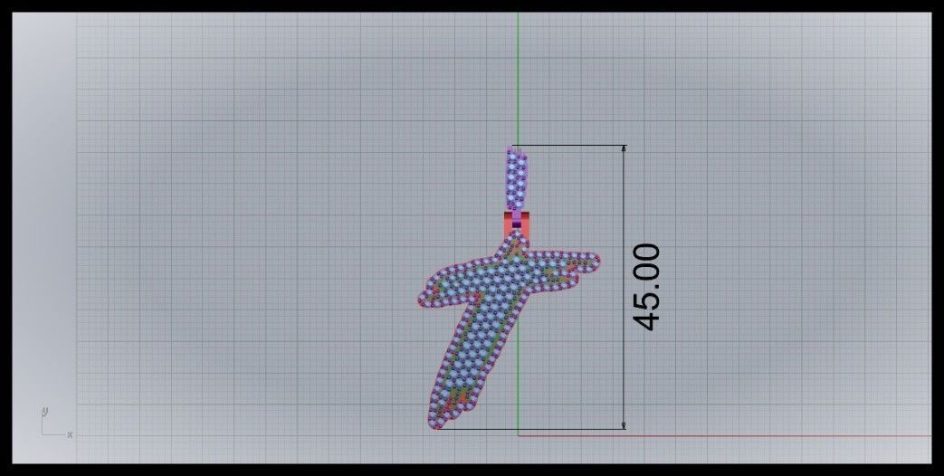 T PAVE LETTER FONT PENDANT 3D print model_6