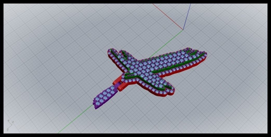 T PAVE LETTER FONT PENDANT 3D print model_3