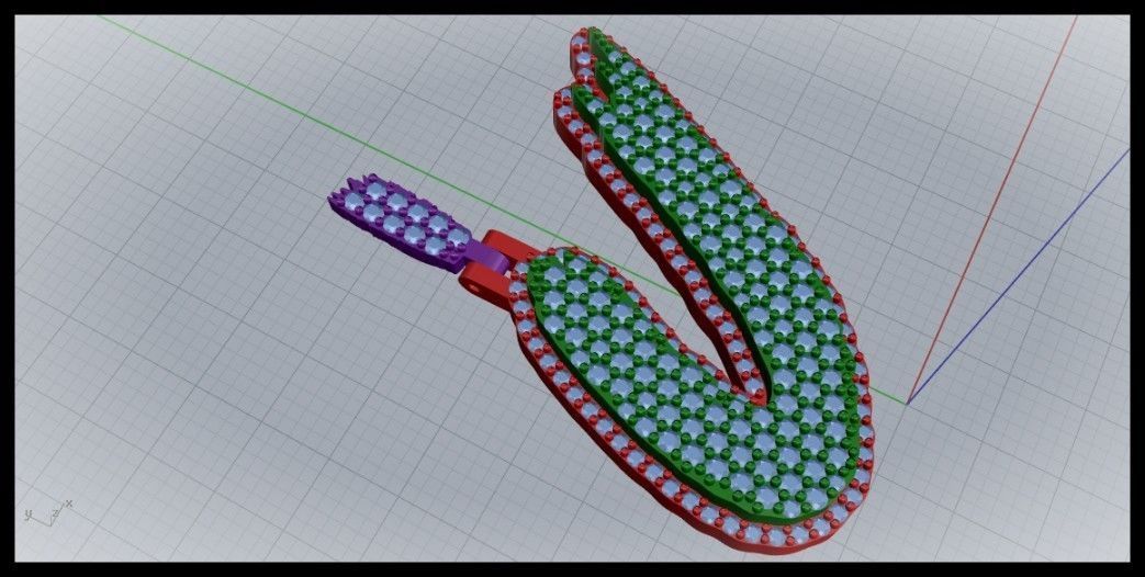 U PAVE LETTER FONT PENDANT 3D print model_2