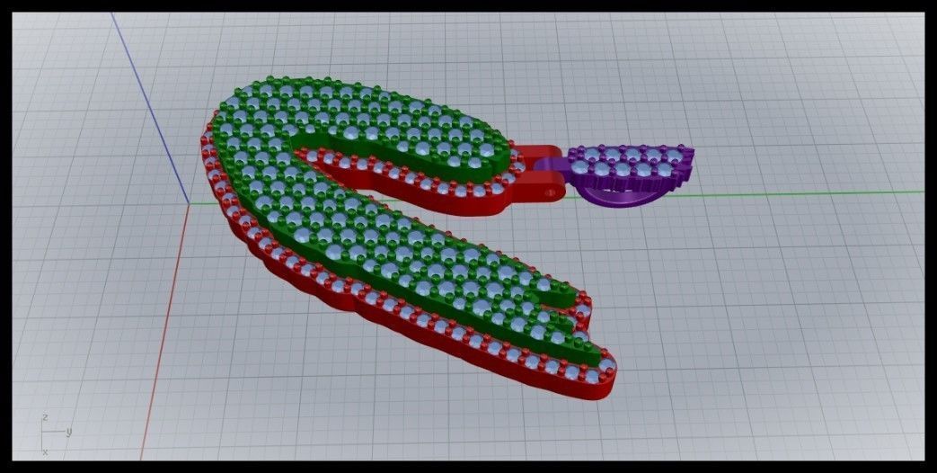 U PAVE LETTER FONT PENDANT 3D print model_4