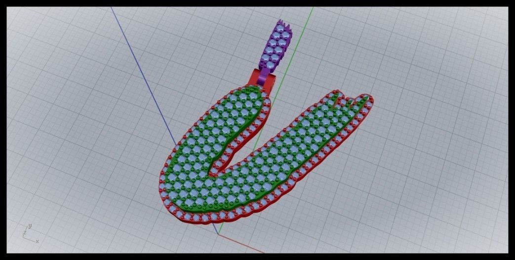 U PAVE LETTER FONT PENDANT 3D print model_5