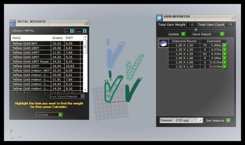 V PAVE LETTER FONT PENDANT 3D print model_11