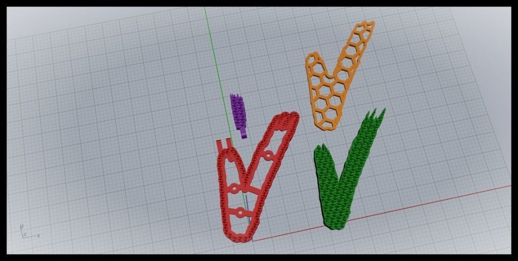 V PAVE LETTER FONT PENDANT 3D print model_8