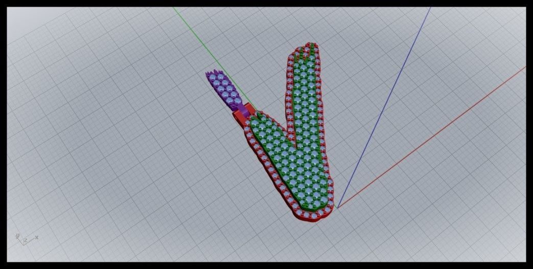 V PAVE LETTER FONT PENDANT 3D print model_1