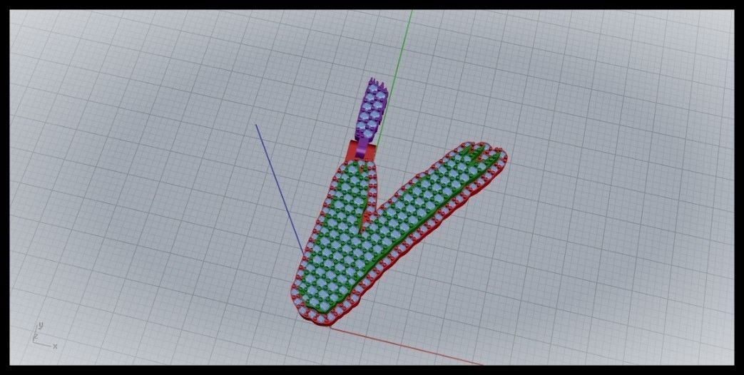 V PAVE LETTER FONT PENDANT 3D print model_5