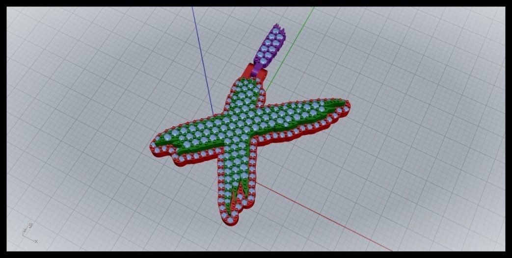 X PAVE LETTER FONT PENDANT 3D print model_5