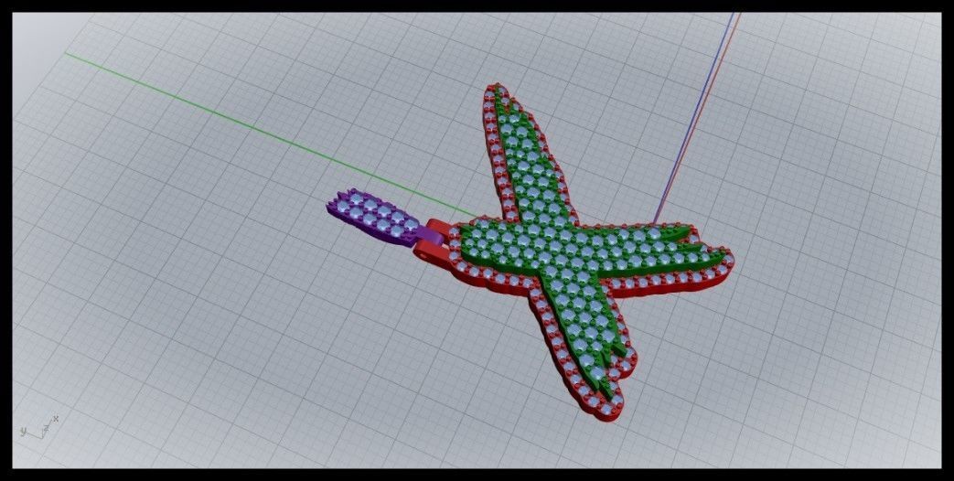 X PAVE LETTER FONT PENDANT 3D print model_2