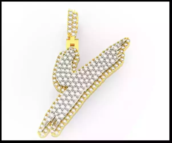 Y PAVE LETTER FONT PENDANT 3D print model
