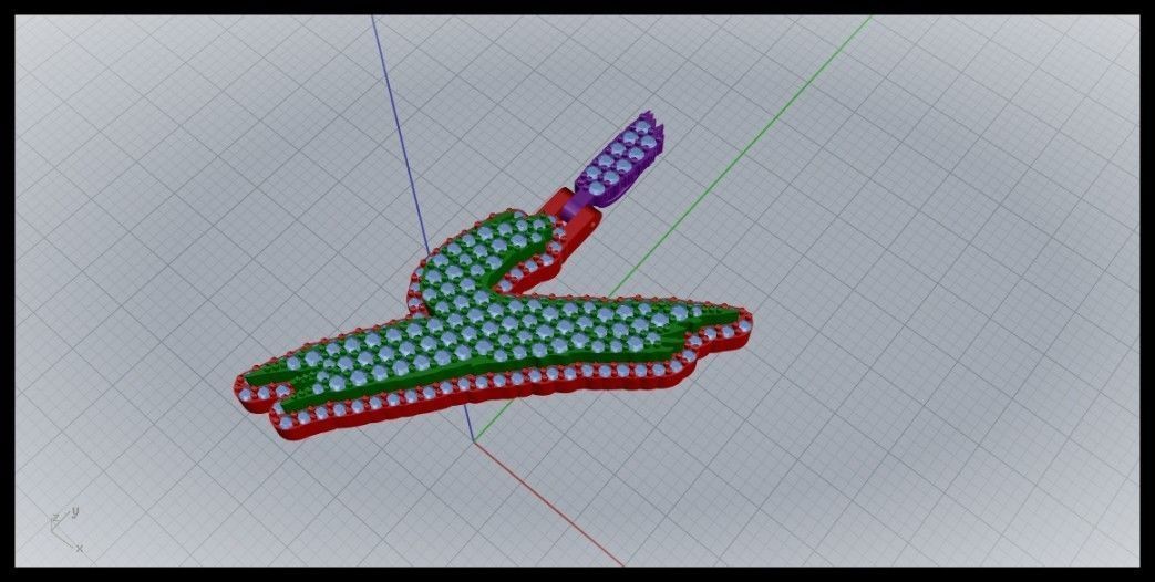 Y PAVE LETTER FONT PENDANT 3D print model_4