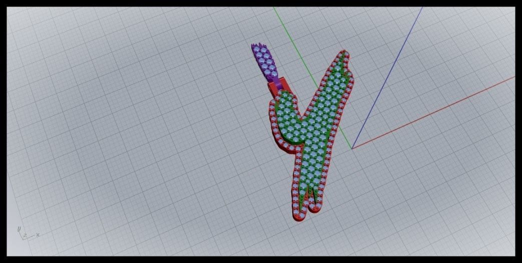 Y PAVE LETTER FONT PENDANT 3D print model_1