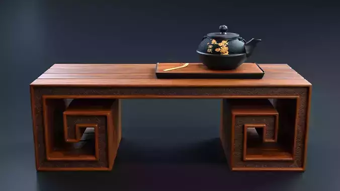 Carved Wood Coffee Table an Decoration