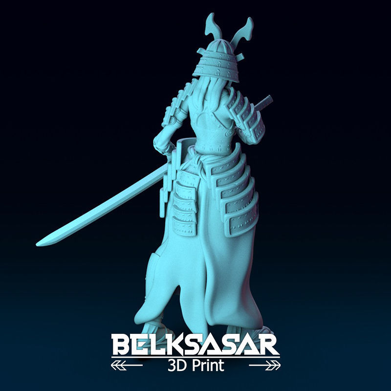 Samurai Girl Topless 3D print model_16
