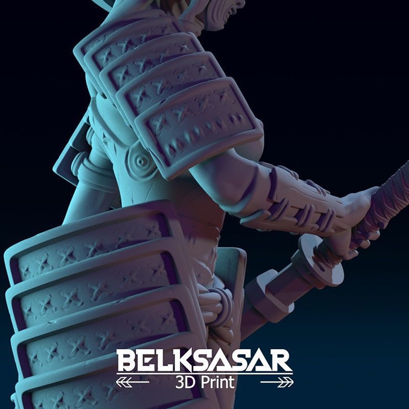 Samurai Girl Topless 3D print model_12