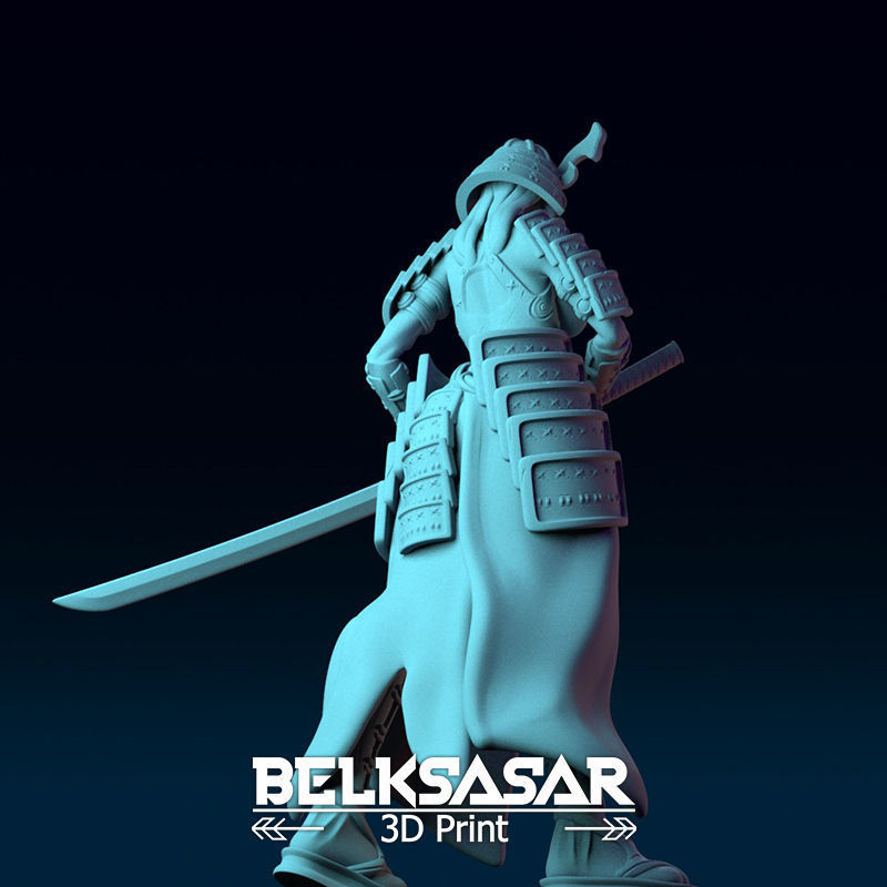 Samurai Girl Topless 3D print model_19