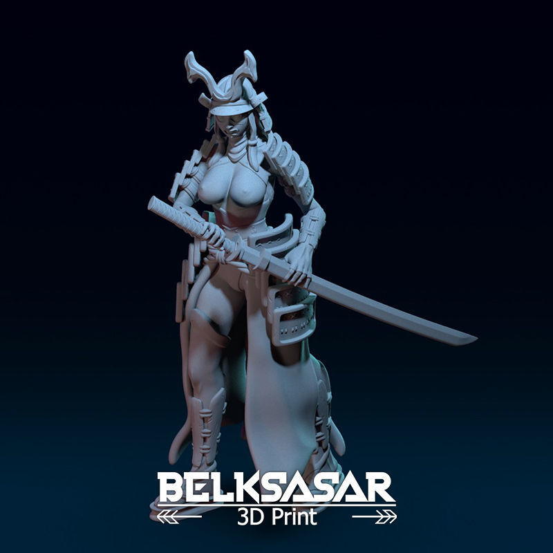 Samurai Girl Topless 3D print model_14