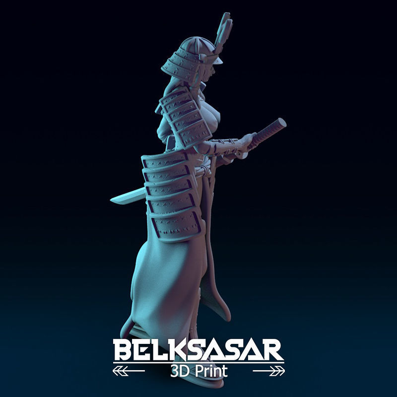 Samurai Girl Topless 3D print model_15
