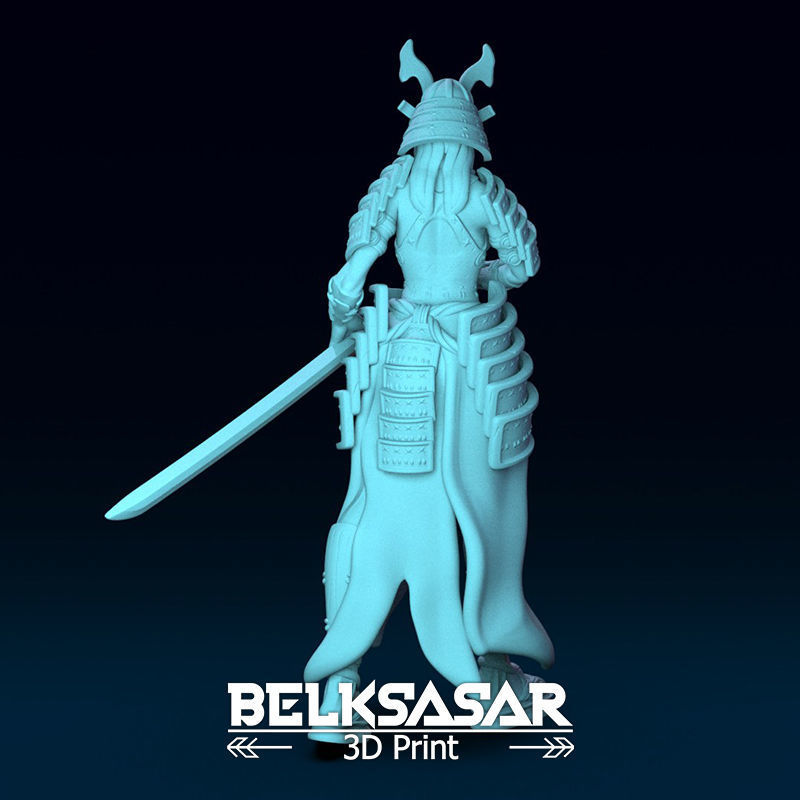 Samurai Girl Topless 3D print model_3