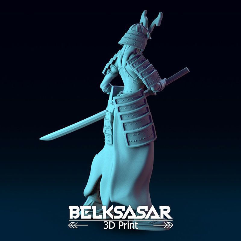 Samurai Girl Topless 3D print model_4