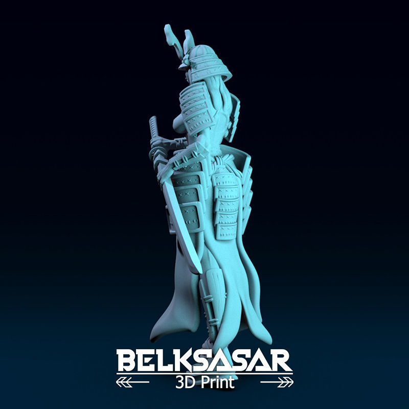 Samurai Girl Topless 3D print model_2