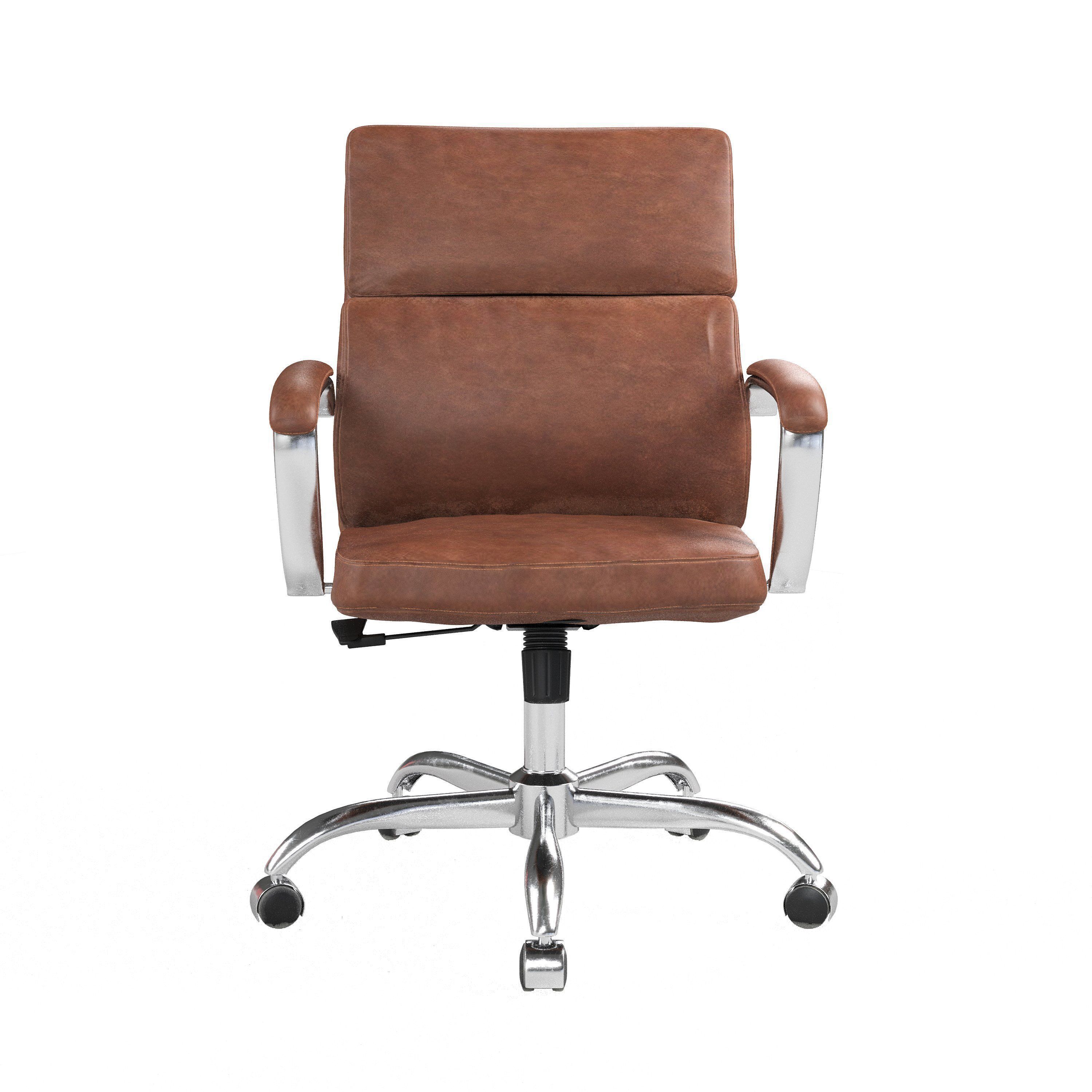 Office chair with leather 3D model_4