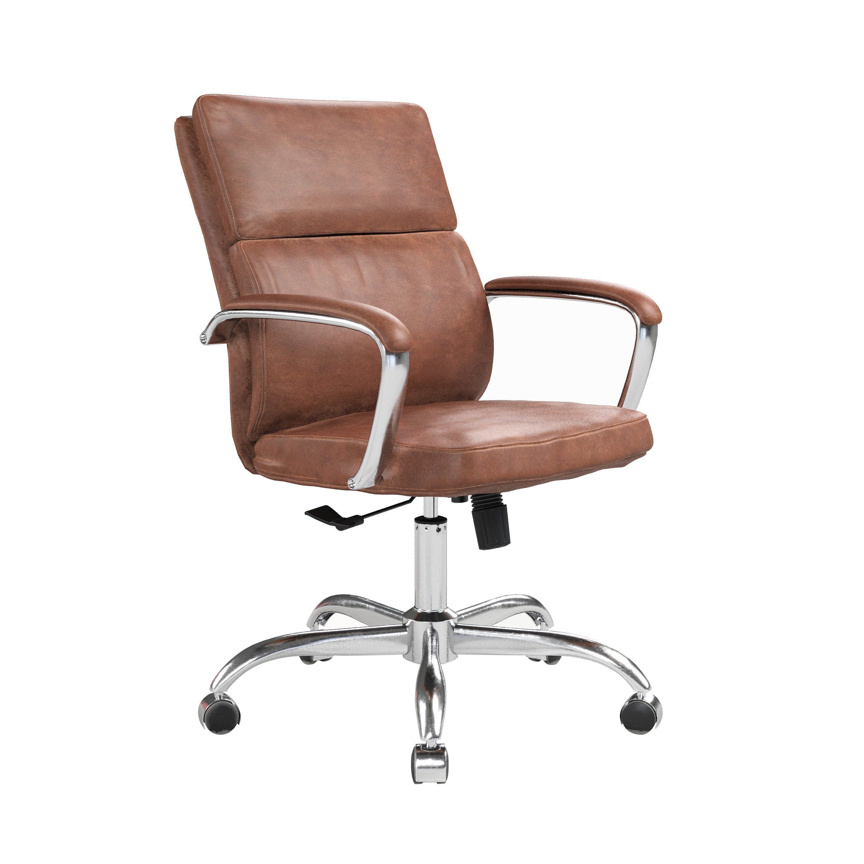 Office chair with leather 3D model_3