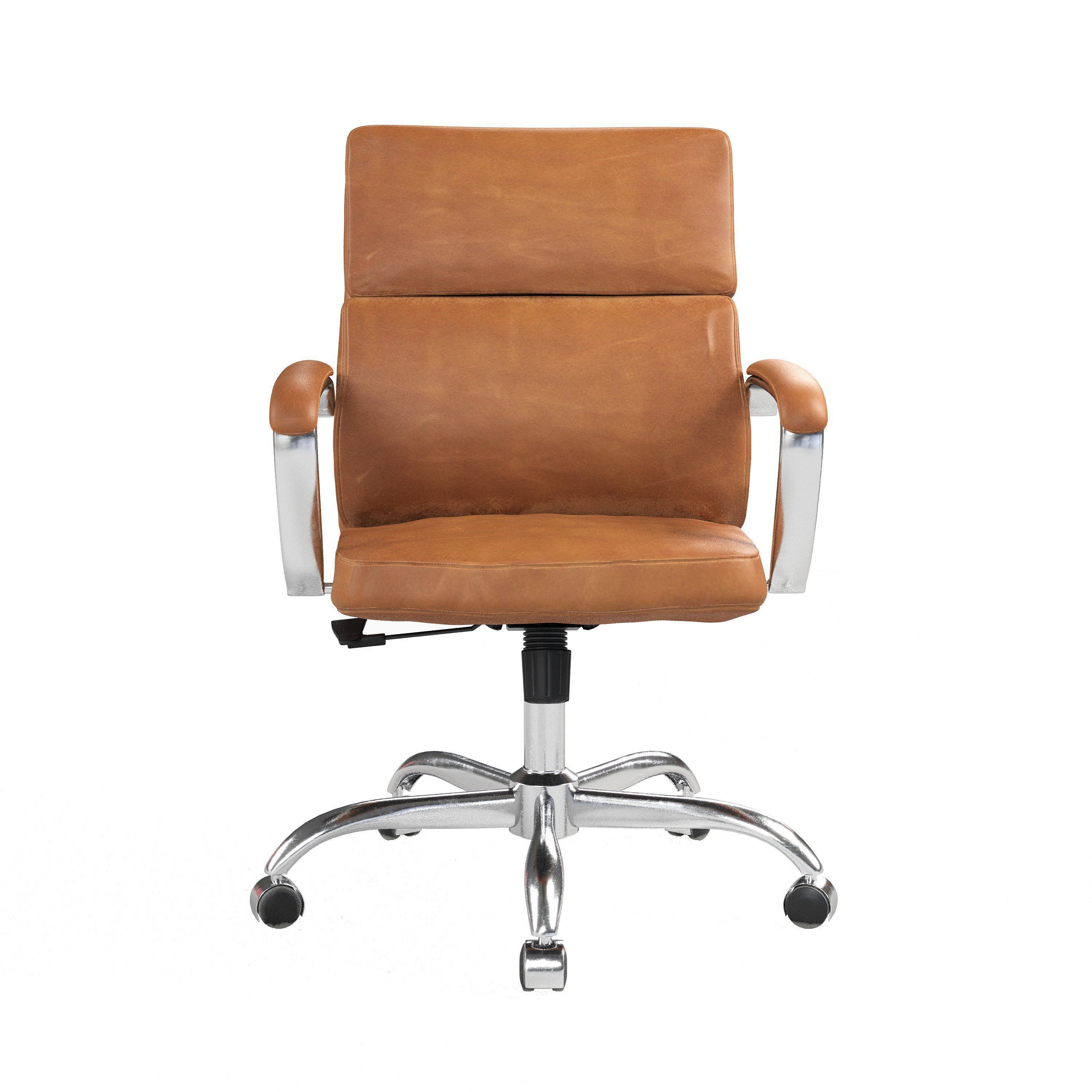 Office chair with leather 3D model_1