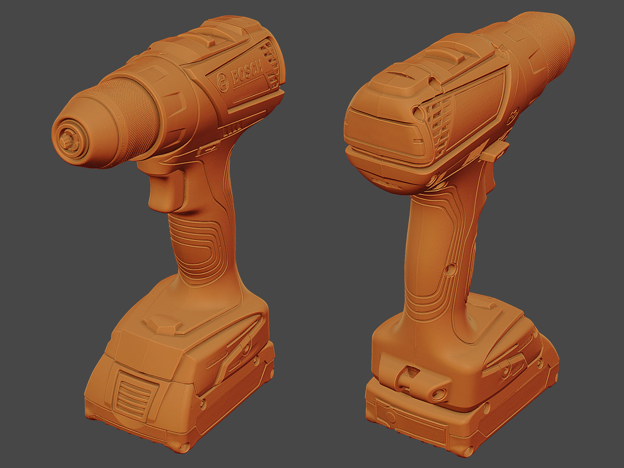 Bosch GSR Screwdriver Raw Scan 3D model_1