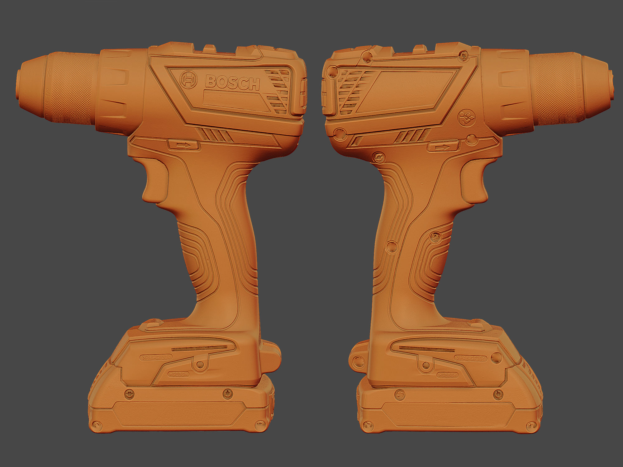 Bosch GSR Screwdriver Raw Scan 3D model_3