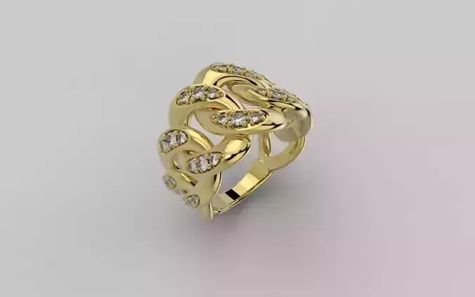 Chain Ring - 3D Jewelry - AN-370 3D print model